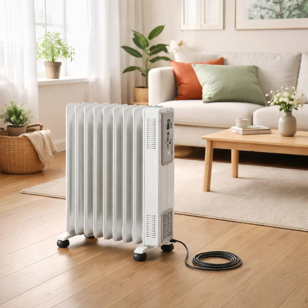 Prenosni električni radiator: moč, regulacija in varen priklop