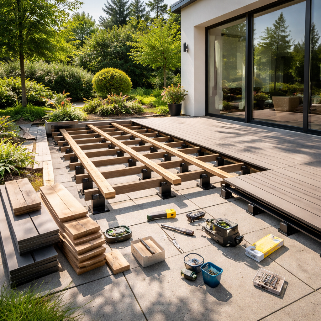 Kako narediti teraso iz lesa ali WPC 2026 brez napak, ki se pokažejo šele po prvi zimi