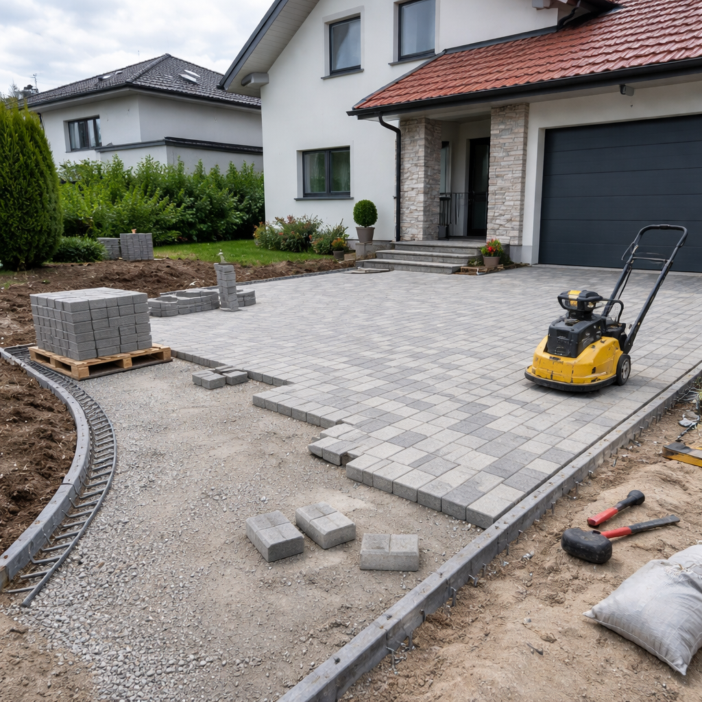 Kako položiti tlakovce na dvorišču vodič, ki prepreči posedanje, luže in razpoke